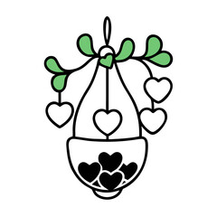 Light Green Splashes with Heart Shape on Black