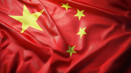 Chinese flag displayed in vibrant colors at market celebration Generative AI