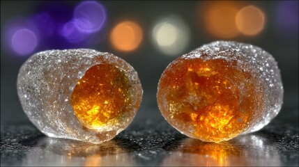 shell broken to reveal gooey center