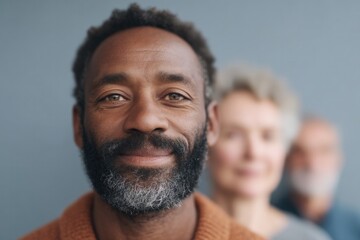 Obraz premium colorful expressions of diverse group against soft blurred backdrop