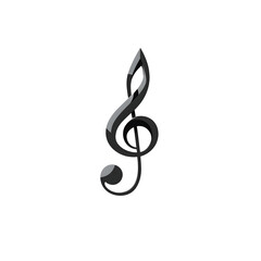 Fototapeta premium A black and white image of a stylized treble clef a musical symbol used to denote the highest register of musical notation
