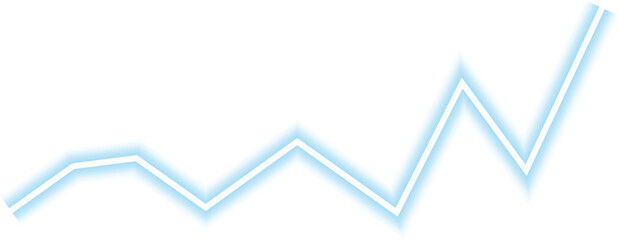 Economic graph line rising and falling in soft wave pattern trending upward.