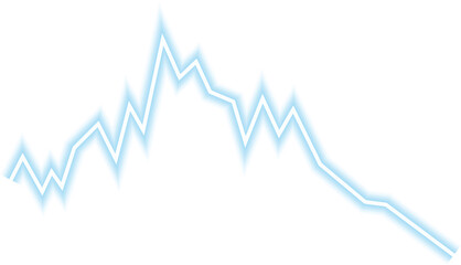 Economic-themed neon line graph displaying a wave formation representing data movement across financial trends.