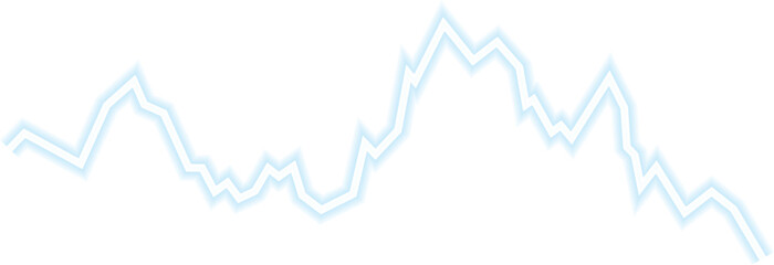 Bouncing neon line effect presenting fluctuating financial data in a rhythmic pattern.