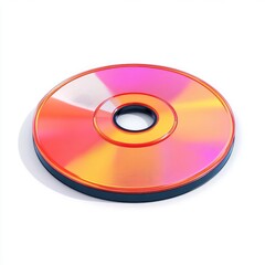 Vibrant holographic compact disc against a plain background.