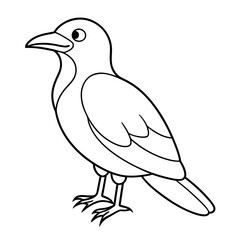 Bird coloring page outline vector Illustration white background