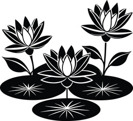 Water Lily Pond Silhouette Minimalist Art