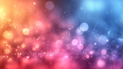Abstract Vibrant Background with Bokeh Lights, Sparkles, and Colorful Hues