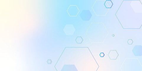 Science network pattern blue Hexagonal abstract background. Big Data Visualization structure elements . Health care and science medical pattern innovation. Template design with concept Dots and lines.