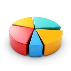 Obraz premium Colorful pie chart illustrating proportional data.