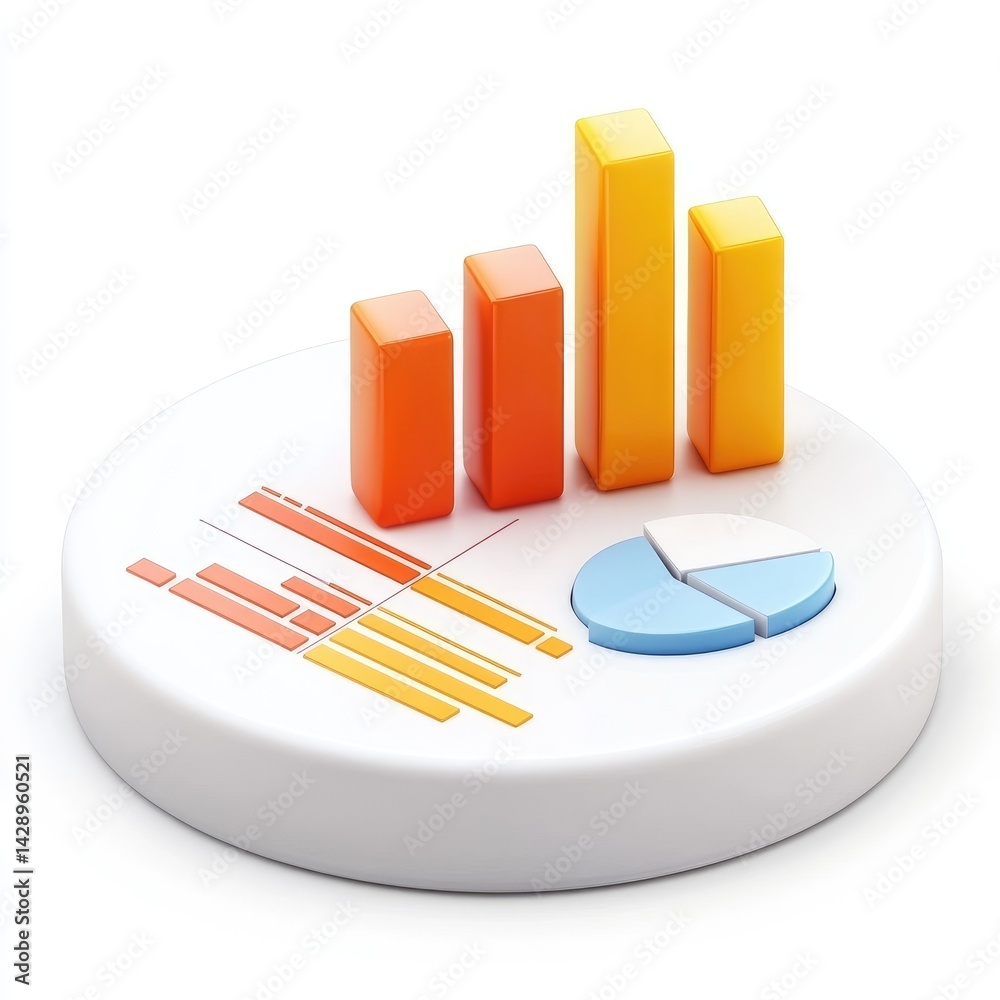 Poster multi-faceted data visualization on a circular platform.