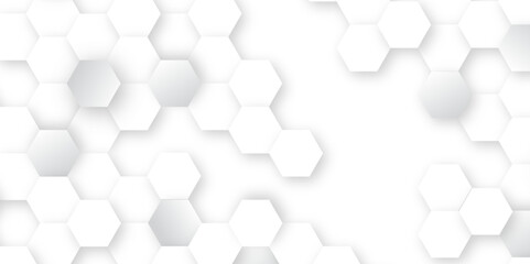 Hexagonal Molecular structure abstract tech network pattern. abstract geometric hexagon shape with connecting shadows. connecting Medical science, technology concept background Vector illustration.	