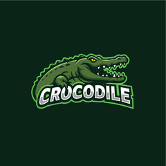 Crocodile Emblem – Bold Green Animal Mascot Logo