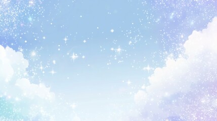 Fototapeta premium Pastel Sky Clouds with Stars Background