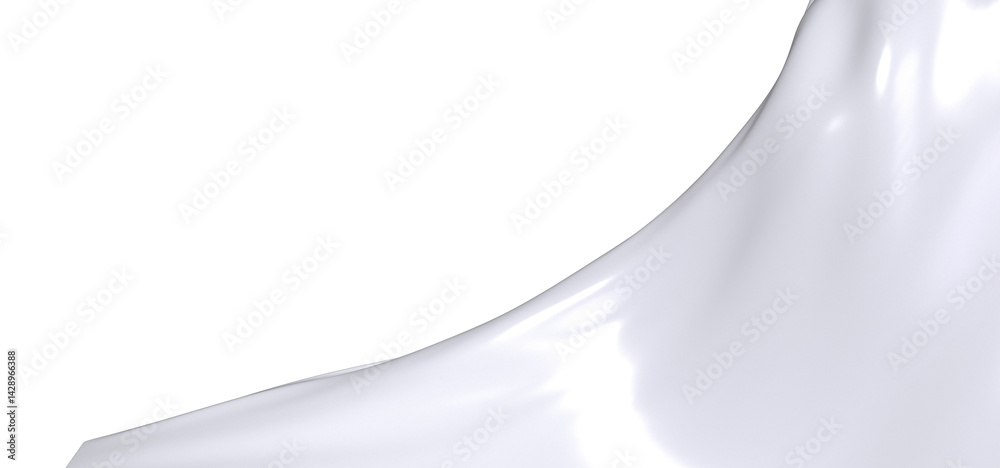 Poster close-up of a white fabric drape, showcasing its texture and folds. the fabric is illuminated by a s