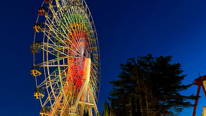 夜の遊園地　夜の空　夜の風景　日本　エモい