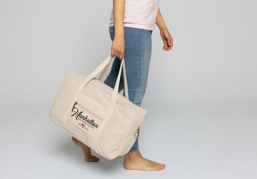 Faceless woman With Backpack Mockup