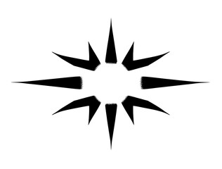 Obraz premium Symbol of direction and adventure reflecting guidance and navigation with sharp, dynamic points radiating outward