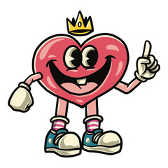 Love character retro design, PNG Transparent Background