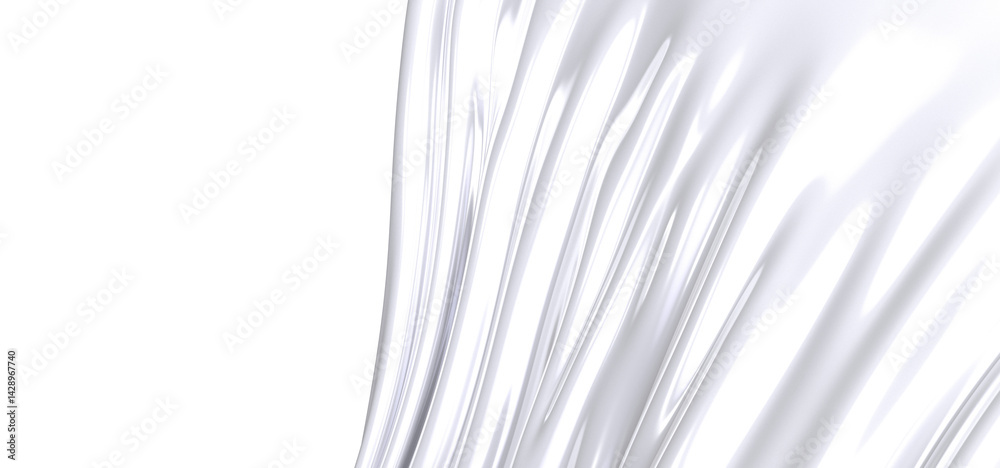 Poster close-up of a white fabric drape, showcasing its texture and folds. the fabric is illuminated by a s