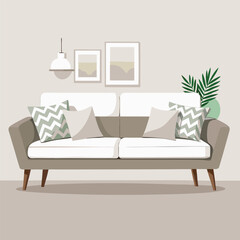 colorful-stylish-living-room-with-a-neutral-color vactor image on white background