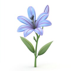 A lovely light purple lily flower with green leaves.