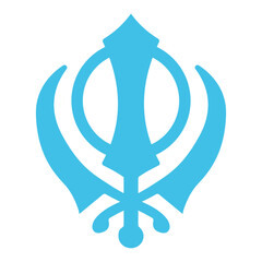 Sikh Khanda Symbol Clipart Illustration | Double-Edged Sword and Kirpans Isolated on White Background