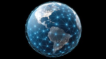 The globe pulses with light and lines, reflecting the speed and scope of global communication.