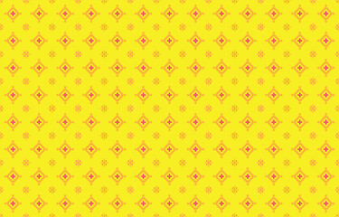 Golden pixelated mosaic diamond lattice with floral accents