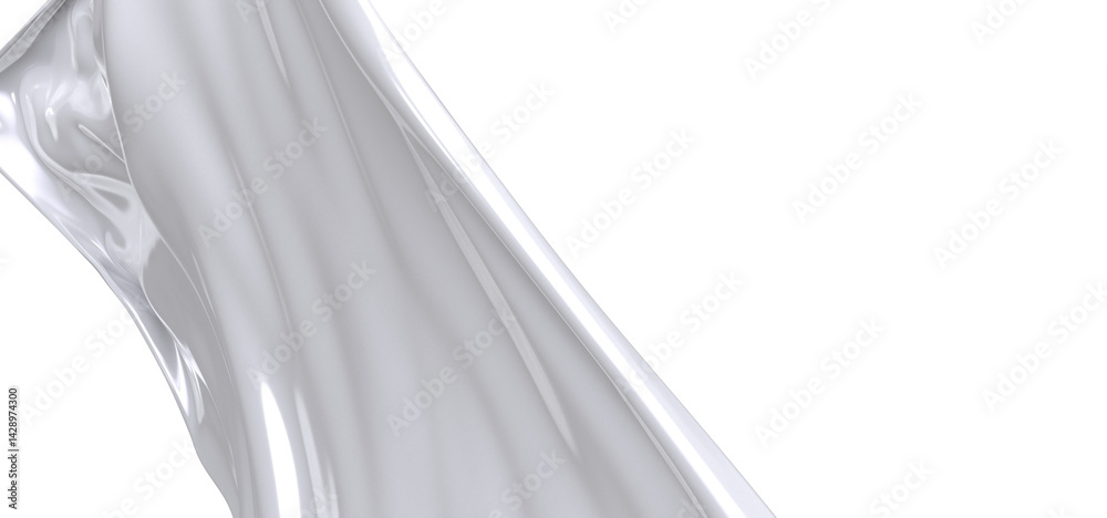 Poster close-up of a white fabric drape, showcasing its texture and folds. the fabric is illuminated by a s
