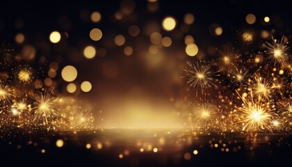 Naklejka premium Glittering sparkler border frame with bokeh light background with copy space, graphic resource