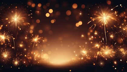 Fototapeta premium Glittering sparkler border frame with bokeh light background with copy space, graphic resource