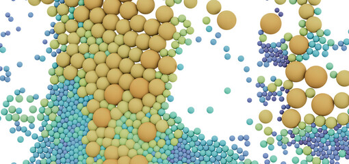 3D rendered image of colorful spheres, great for abstract backgrounds and presentations.