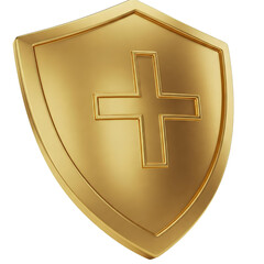 Vector Image of Medical Shield with embossed Plus Sign
