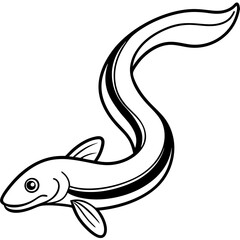 Minimalist Eel Line Art Vector