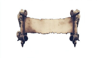 Vintage scroll banner.  Aged parchment scroll design, decorative antique style