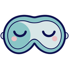 Cute sleep mask vector for relaxation themes
