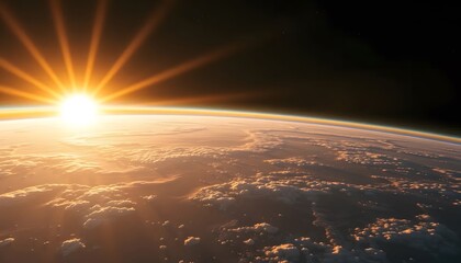 Earth Sunrise View From Space