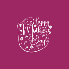 Mothers Day Wish Card Typography paper cover Background Design 