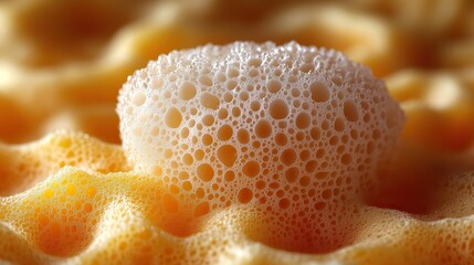 Close-up of the textured surface of a piece of natural sponge