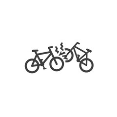 Obraz premium Road Safety Symbol Bicycle Collision Representing Cycling Accident Risks and Awareness