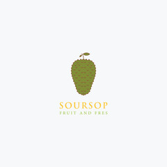Sleek stylized soursop logo, fresh and modern
