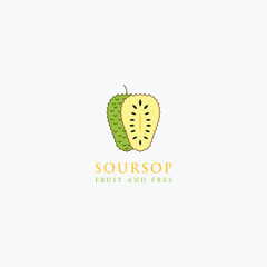 Sleek stylized soursop logo, fresh and modern
