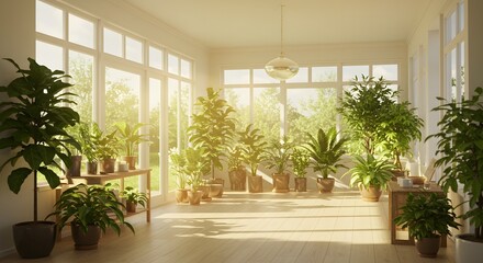Houseplants in Sunroom