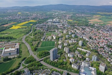 Fototapeta premium Eschborn Luftbilder | Luftbildaufnahmen von der Stadt Eschborn in Hessen