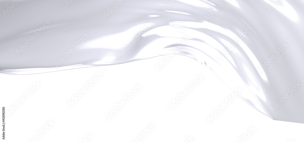 Poster a close-up of a white fabric, gently draped and flowing, creating an abstract and elegant design.