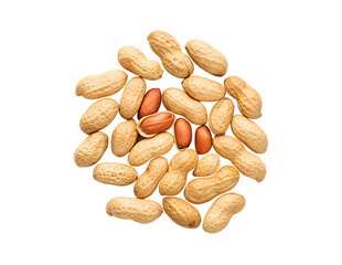 Obraz premium Peanuts isolated on white background PNG cutout, ideal for digital art and design mockups