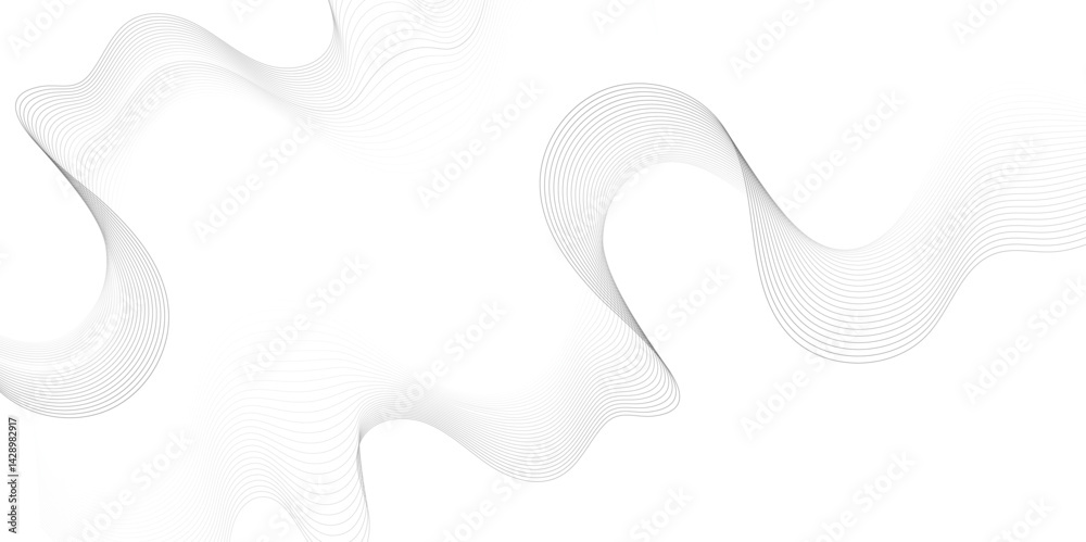 Leinwandbilder Abstract grey, white smooth element swoosh speed wave modern stream background. Wave with lines created using blend tool. Abstract frequency sound wave lines and twisted curve lines background.	