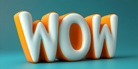 3D Wow Text Illustration