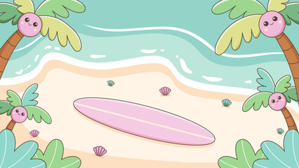 Cheerful and Colorful Kawaii Summer Theme Background